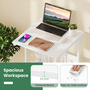 Height Adjustable Mobile Computer Stand-Up Desk with Two Modes-White view 9