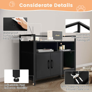 Hidden Cat Washroom with Double Doors and Scratch Cardboard-Black view 9