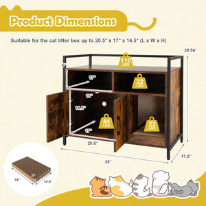 Hidden Cat Washroom with Double Doors and Scratch Cardboard-Coffee view 5