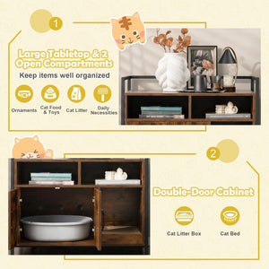 Hidden Cat Washroom with Double Doors and Scratch Cardboard-Coffee view 9