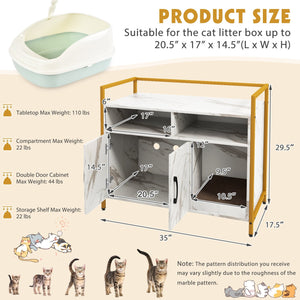 Hidden Cat Washroom with Double Doors and Scratch Cardboard-White view 5