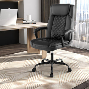 High Back Ergonomic Executive Chair with Thick Headrest Cushion-Black view 2
