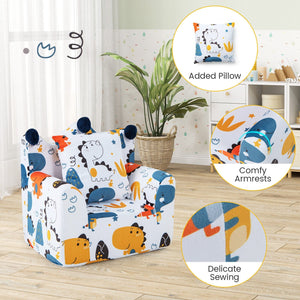 High-density Padding Kids Sofa with Armrest and Extra Pilow-Blue view 9