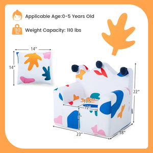 High-density Padding Kids Sofa with Armrest and Extra Pilow-Multicolor view 5