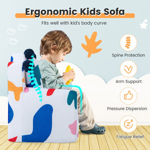 High-density Padding Kids Sofa with Armrest and Extra Pilow-Multicolor view 7
