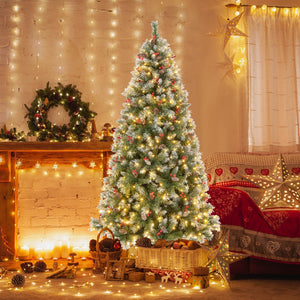 Hinged Christmas Tree with PVC Branch Tips and Warm White LED Lights-7.5 ft view 3