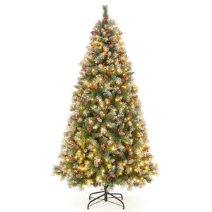 Hinged Christmas Tree with PVC Branch Tips and Warm White LED Lights-7.5 ft view 4