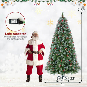 Hinged Christmas Tree with PVC Branch Tips and Warm White LED Lights-7.5 ft view 5
