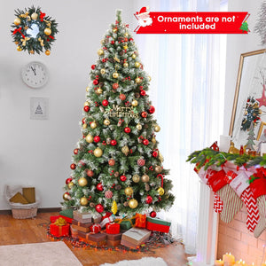 Hinged Christmas Tree with PVC Branch Tips and Warm White LED Lights-7.5 ft view 6