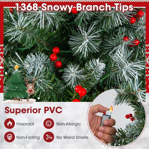 Hinged Christmas Tree with PVC Branch Tips and Warm White LED Lights-7.5 ft view 7