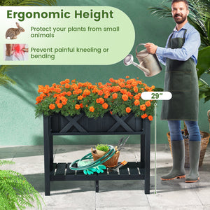 HIPS Raised Garden Bed Poly Wood Elevated Planter Box-Black view 6