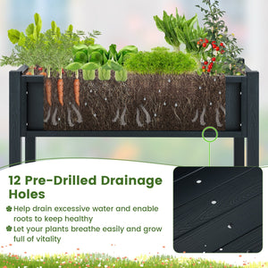 HIPS Raised Garden Bed Poly Wood Elevated Planter Box-Black view 8