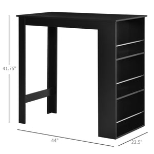 Bar Table Counter Height Dining Table with 3 Storage Shelves for Kitchen, Dining Room, Living Room, Natural