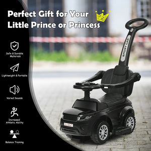 3 in 1 Ride on Push Car Toddler Stroller Sliding Car with Music-Black view 8