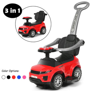 Honey Joy 3 in 1 Ride on Push Car Toddler Stroller Sliding Car with Music-Red view 8