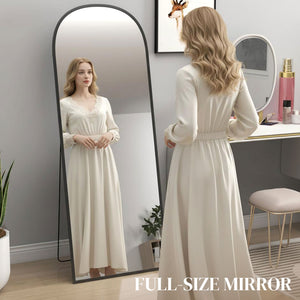 Arched Standing Mirror, 64" x 20" Full Length Mirror, Free Standing or Wall Mounted for Living Room – view 17