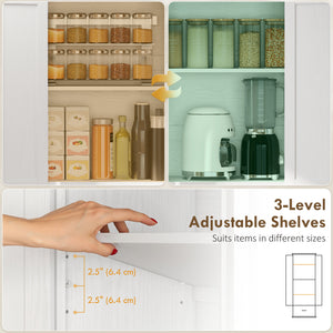 71" Pantry Cabinet, Kitchen Storage Cabinet with Adjustable Shelves, 2 Doors and Drawer for Dining Room – view 11