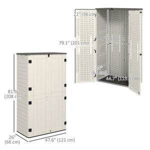 185 Gallon Outdoor Storage Cabinet with Openable Top and Lockable Doors for Lawnmower, Trash Can, Patio Accessories
