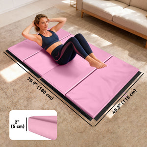 Soozier 4'x10'x2" Folding Gymnastics Tumbling Mat, Exercise Mat with Carrying Handles for Yoga, MMA, Martial Arts