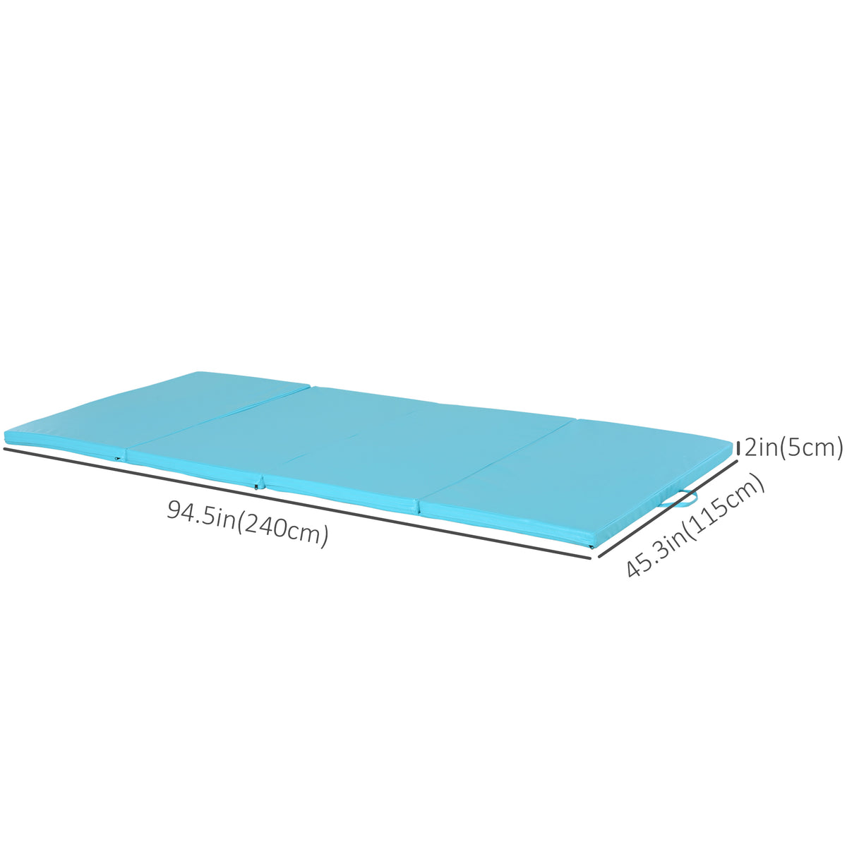 Soozier 4'x8'x2" Folding Gymnastics Tumbling Mat, Exercise Mat with Carrying Handles for Yoga, MMA, Martial Arts, Stretching, Core Workouts