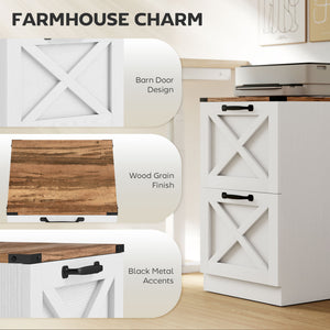 2 Drawer File Cabinet with Silent Slides, Vertical Farmhouse Filing Cabinet Fits Letter/A4 Size Home – view 10