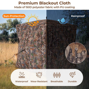 Hunting Blind 360 Degree One-Way See-Through Ground Blind for 2-3 Person view 7