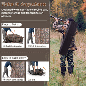 Hunting Blind 360 Degree One-Way See-Through Ground Blind for 2-3 Person view 9