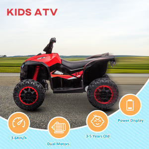 Aosom Kids 4 Wheeler Quad with Music, Headlights, High & Low Speed, Kids ATV for 3-5 Years Old Boys & Girl