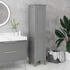 Tall Bathroom Cabinet, Freestanding Storage Organizer with Adjustable Shelves and Cupboards – view 14