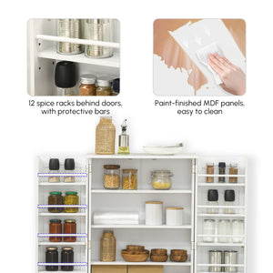 Freestanding Pantry Cabinet 41 Inch Kitchen Pantry with Spice Racks and Adjustable Shelves for Home Use – view 7
