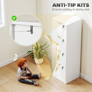 Lockable Filing Cabinet with 2 Fluted Drawers, File Cabinet with Adjustable Hanging Rails for A4 Letter – view 41