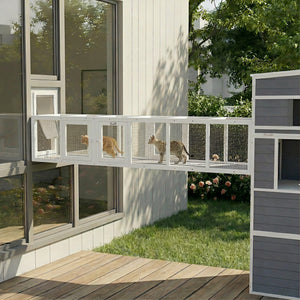 Cat Tunnel, Outdoor Cat Enclosure with Combinable Design, 8 Doors, 98" Kitty Toys for House, Window, Cage – view 14