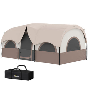 4 Person Camping Tent, 3 Room Cabin Tent, 3000mm Waterproof and UPF30+ with Sewn in Groundsheet and Carry – view 8