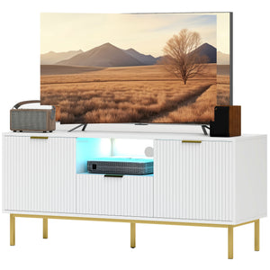 Modern TV Console for TVs up to 60 Inch, Entertainment Center with Smart RGB LED Lights and Soft Close – view 22