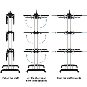 Foldable Clothes Drying Rack, 4-Tier Steel Laundry Rack for Drying Clothes with 2 Side Wings and 4 Castors – view 6