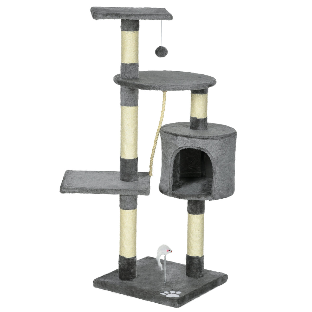46" Scratching Cat Tree Multi Level Activity Center Kitty Condo Furniture Post Beige