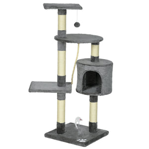 46" Scratching Cat Tree Multi Level Activity Center Kitty Condo Furniture Post Beige