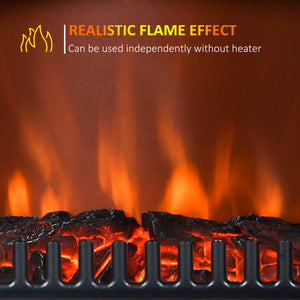 16" Freestanding Electric Fireplace Heater Fire Stove with Wood Burning Flame 750/1500W Black – view 3