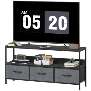 TV Stand with Charging Station, TV Table with 2 Foldable Linen Drawers and Open Shelf for 47 Inch – view 15
