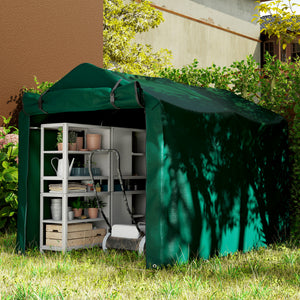Outdoor Storage Shed, UV Resistant Bike Tent with Roll-up Zipper Door, Portable Shed for Bike, Motorcycle – view 20
