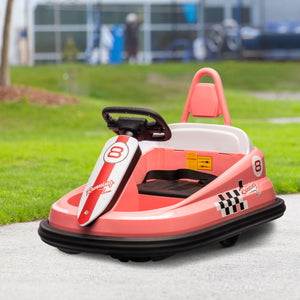 Aosom Kids Bumper Car, 6V 360° Rotation Electric Ride on Car, Twin Motors Battery Powered Toy with Music, Horn and Lights, Safety Belt, for Boys and Girls Aged 18-48 Months -