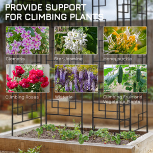 2 Pack Garden Trellis for Climbing Plants, Outdoor Metal Grid Panels for Roses, Vine Flower, Cucumber, Clematis, 72" Tall