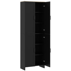 67" 4-Door Kitchen Pantry Cabinet, Freestanding Storage Cabinet Cupboard with Adjustable Shelves, Black