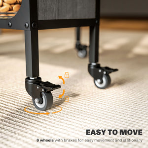 Folding Dining Table, Extendable Kitchen Table for Small Spaces with Storage Shelf and 6 Wheels – view 5