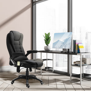 Ergonomic Office Chair Large Leather Massage Executive High Back Reclining Swivel Wheels Black