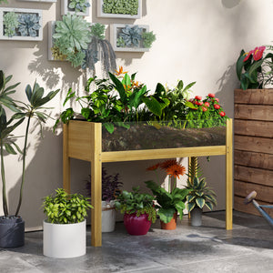 Wooden Raised Garden Bed with Acrylic Panels, Raised Planter Box with Drainage Holes, 29.5" x 18.1" x 23.8" – view 14
