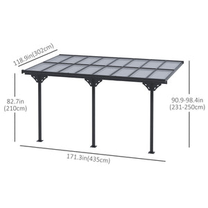 Outdoor Pergola with Adjustable Height, 14ft x 10ft Outdoor Hardtop Pergola Gazebo, Restaurants & Homes – view 4