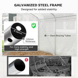 Walk-in Tunnel Greenhouse with Galvanized Steel Frame, Doors & Windows, Wind Resistant – view 12