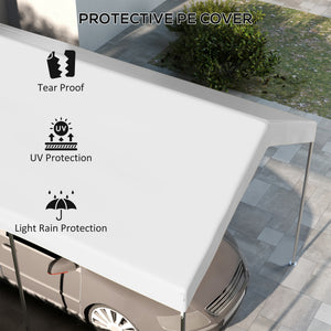 10 x 20ft Carport Replacement Canopy, UV Resistant Garage Car Cover with Ball Bungee Cords, Dark Grey – view 12