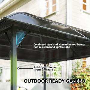 10' x 10' Outdoor Hardtop Gazebo Canopy with UV60+ Polycarbonate Roof, Steel Frame, Central Hook, Curtains – view 18